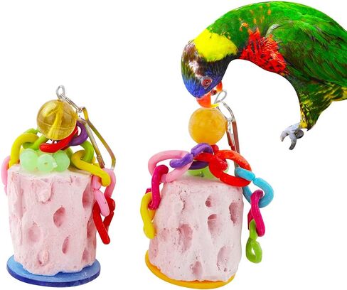 VTurboWay 2 Pack Bird Calcium Chew Toy Teeth Grinding Chew Treats for Bird Parrot Parakeet Cockatiel Conure Hamster Gerbil Rat Mouse Chinchilla Guinea Pig in Saudi Arabia