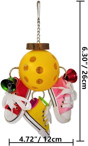 Bird Chew Foraging Toy Mini Sneakers Sports Shoes Toy with Bells for Parrot Parakeet Cockatiel Lovebird Conure Finch Canary African Grey Budgie Cage Accessories … in Saudi Arabia