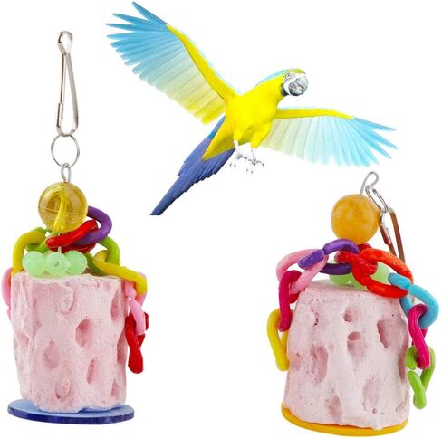 VTurboWay 2 Pack Bird Calcium Chew Toy Teeth Grinding Chew Treats for Bird Parrot Parakeet Cockatiel Conure Hamster Gerbil Rat Mouse Chinchilla Guinea Pig in Saudi Arabia