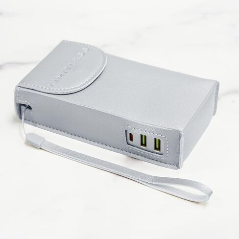 شاحن حائط محمول من ليمتلس بسعة 15000 مللي أمبير في الساعة مع شاشة رقمية LCD وكابلات مدمجة ومصباح يدوي و20 وات PD USB-C ومنفذين USB 22.5 وات QC (أرجواني معدني) in Kuwait