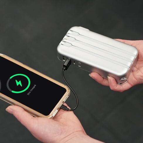 شاحن حائط محمول من ليمتلس بسعة 15000 مللي أمبير في الساعة مع شاشة رقمية LCD وكابلات مدمجة ومصباح يدوي و20 وات PD USB-C ومنفذين USB 22.5 وات QC (أرجواني معدني) in Kuwait