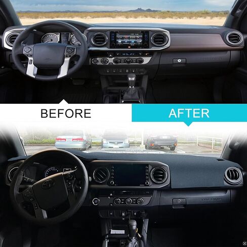 Dash Cover for Toyota Tacoma Accessories 2016 2017 2018 2019 2020 2021 2022 2023,Dashboard Cover Mat Custom Fit Center Console Cover Sunshield Protector Mat Pad (Black) in Saudi Arabia