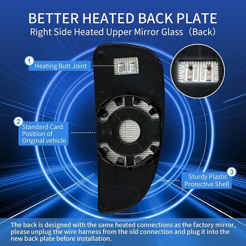 زجاج مرآة علوي مُسخن من جانب الركاب لـ Ram Promaster 1500 2500 3500 لعام 2014-2021، زجاج مرآة سحب مع حامل خلفي لـ CH1321376 in Kuwait