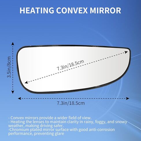 زجاج مرآة علوي مُسخن من جانب الركاب لـ Ram Promaster 1500 2500 3500 لعام 2014-2021، زجاج مرآة سحب مع حامل خلفي لـ CH1321376 in Kuwait