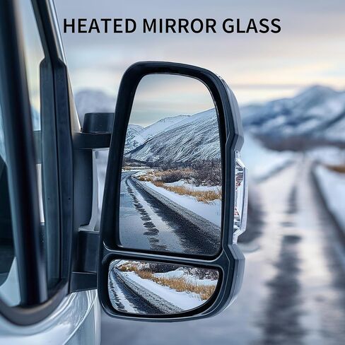 زجاج مرآة علوي مُسخن من جانب الركاب لـ Ram Promaster 1500 2500 3500 لعام 2014-2021، زجاج مرآة سحب مع حامل خلفي لـ CH1321376 in Kuwait