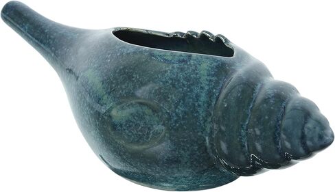 وعاء Neti من السيراميك المتين المقاوم للتسرب، غير معدني وقبضة مريحة | علاج طبيعي مناسب للاستخدام في الميكروويف وغسالة الأطباق لعلاج الجيوب الأنفية والاحتقان، تصميم جذاب (أزرق داكن) in Kuwait