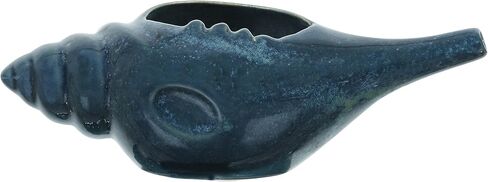 وعاء Neti من السيراميك المتين المقاوم للتسرب، غير معدني وقبضة مريحة | علاج طبيعي مناسب للاستخدام في الميكروويف وغسالة الأطباق لعلاج الجيوب الأنفية والاحتقان، تصميم جذاب (أزرق داكن) in Kuwait