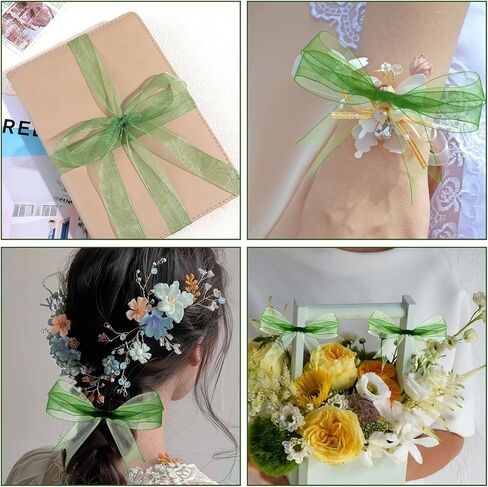 Sibba Wide Satin Ribbon Chiffon Sheer Ribbon Lace Gift Wrap Ribbons Present Ribbon Stationery Supplies Satin Ribbon for Mother's Day Wedding Bouquet Crafts Birthday Organza (Black) in Saudi Arabia