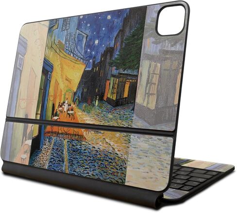 Skin Compatible with Apple Magic Keyboard for iPad Pro 13‑inch (M4) 2024 - Cafe Terrace at Night - Premium 3M Vinyl Protective Wrap Decal Cover - Easy to Apply | Crafted in The USA by MightySkins in Kuwait