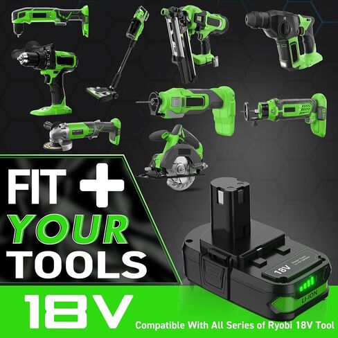 2Pack Upgraded 3500mAh Replacement for Ryobi 18V Battery Lithium Compatible with Ryobi 18 Volt Battery ONE+ Plus P102 P103 P104 P105 P107 P108 P109 Cordless Tools in Saudi Arabia