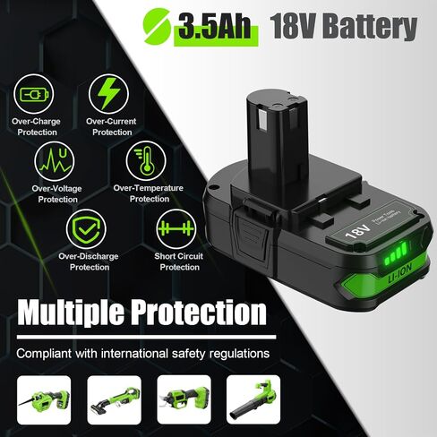 2Pack Upgraded 3500mAh Replacement for Ryobi 18V Battery Lithium Compatible with Ryobi 18 Volt Battery ONE+ Plus P102 P103 P104 P105 P107 P108 P109 Cordless Tools in Saudi Arabia