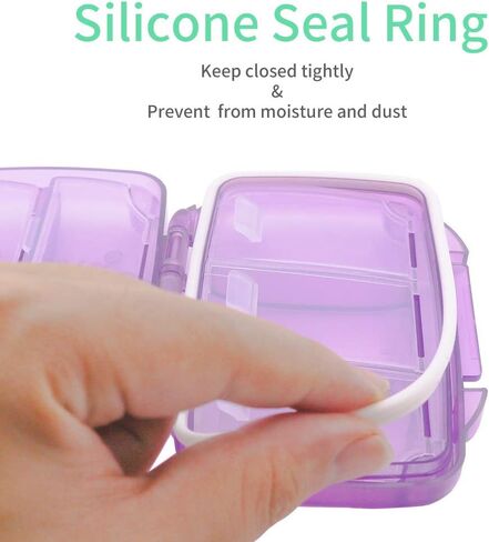 Airtight Pill Case Travel Pill Organizer Large Pill Dispenser Daily Pill Box Portable Vitamin Sorter 7 Compartment Container Moistureproof Daily Medicine for Pocket Purse (Blue) in Saudi Arabia