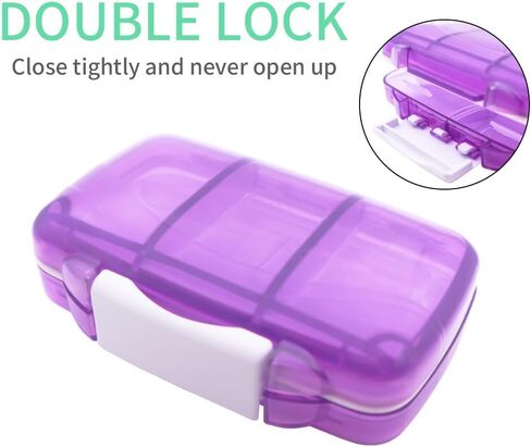 Airtight Pill Case Travel Pill Organizer Large Pill Dispenser Daily Pill Box Portable Vitamin Sorter 7 Compartment Container Moistureproof Daily Medicine for Pocket Purse (Blue) in Saudi Arabia