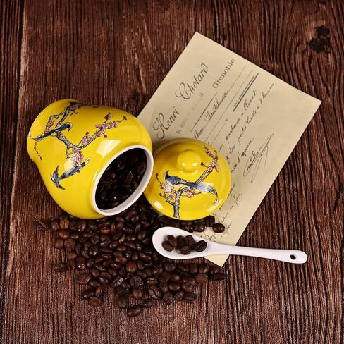 طقم برطمان زنجبيل صغير باللونين الأزرق والأبيض مكون من قطعتين - برطمانات تخزين مزخرفة صينية تقليدية برموز ميمونة (مجموعة صغيرة E) in Kuwait