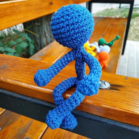 Crocheted Stick Figures, with flexible body, Amigurumi doll, 100% handmade, unique and original gift (green) in Saudi Arabia