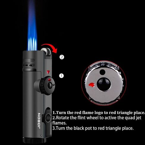 ولاعات الشعلة، ولاعات الشعلة النفاثة القابلة للتعديل مع نافذة عرض السوائل، ولاعة البيوتان القابلة لإعادة الملء ولاعة مقاومة للرياح للشموع والشواية والتخييم (غاز البوتان غير متضمن) in Kuwait