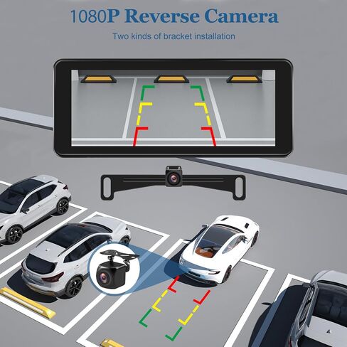كاميرا احتياطية مع شاشة لمس 6.86 بوصة، شاشة محمولة لوسائط السيارة، تشغيل سلكي للسيارة وAndroid Auto، مقاومة للماء، لوحة ترخيص احتياطية للرؤية الخلفية، طقم كاميرا عكسية، للسيارات والشاحنات وسيارات الدفع الرباعي in Kuwait