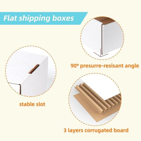 مجموعة صناديق شحن مقاس 11 × 8 × 2 بوصة مكونة من 20 قطعة، صندوق من الورق المقوى المموج الأبيض (11 × 8 × 2، أبيض) in Kuwait