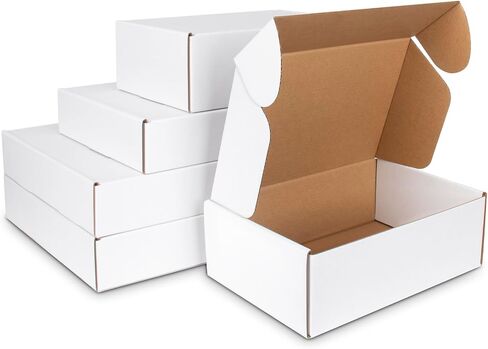9x6x3 inches Shipping Boxes Set of 20, White Corrugated Cardboard Box Literature Mailer (9X6X3, White) in Saudi Arabia