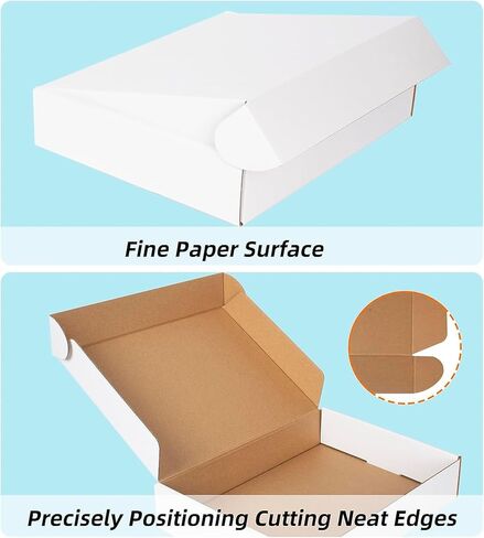 مجموعة صناديق شحن مقاس 11 × 8 × 2 بوصة مكونة من 20 قطعة، صندوق من الورق المقوى المموج الأبيض (11 × 8 × 2، أبيض) in Kuwait