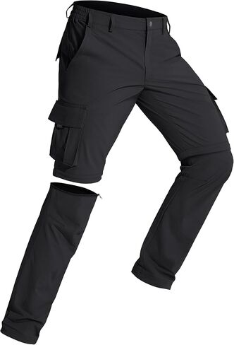 MAGCOMSEN Mens Hiking Convertible Pants 5 Pockets Zip Off Lightweight Water Resistant Quick Dry Side Elastic Travel Pant in Saudi Arabia
