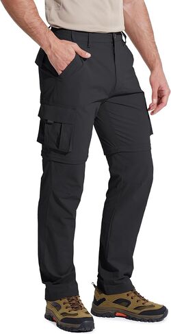 MAGCOMSEN Mens Hiking Convertible Pants 5 Pockets Zip Off Lightweight Water Resistant Quick Dry Side Elastic Travel Pant in Saudi Arabia