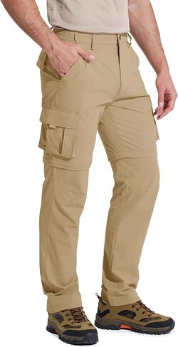 MAGCOMSEN Mens Hiking Convertible Pants 5 Pockets Zip Off Lightweight Water Resistant Quick Dry Side Elastic Travel Pant in Saudi Arabia