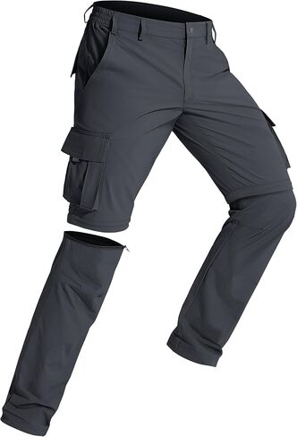 MAGCOMSEN Mens Hiking Convertible Pants 5 Pockets Zip Off Lightweight Water Resistant Quick Dry Side Elastic Travel Pant in Saudi Arabia