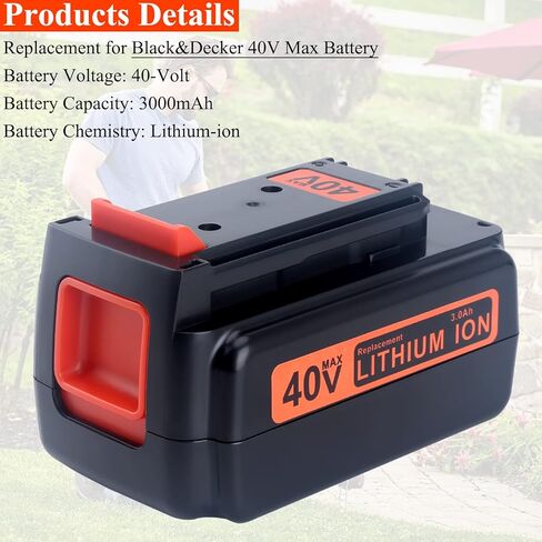 بطارية بديلة Lasica 40 فولت MAX LBX2040 متوافقة مع أدوات بلاك اند ديكر 36/40 فولت ماكس اللاسلكية LCS1240B LST136 LCC140 LCC340C LSWV36 LCS40 LSW40C بديلة لبطارية بلاك ديكر 40 فولت in Kuwait