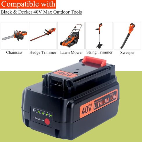 بطارية بديلة Lasica 40 فولت MAX LBX2040 متوافقة مع أدوات بلاك اند ديكر 36/40 فولت ماكس اللاسلكية LCS1240B LST136 LCC140 LCC340C LSWV36 LCS40 LSW40C بديلة لبطارية بلاك ديكر 40 فولت in Kuwait