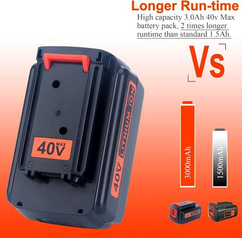 بطارية بديلة Lasica 40 فولت MAX LBX2040 متوافقة مع أدوات بلاك اند ديكر 36/40 فولت ماكس اللاسلكية LCS1240B LST136 LCC140 LCC340C LSWV36 LCS40 LSW40C بديلة لبطارية بلاك ديكر 40 فولت in Kuwait