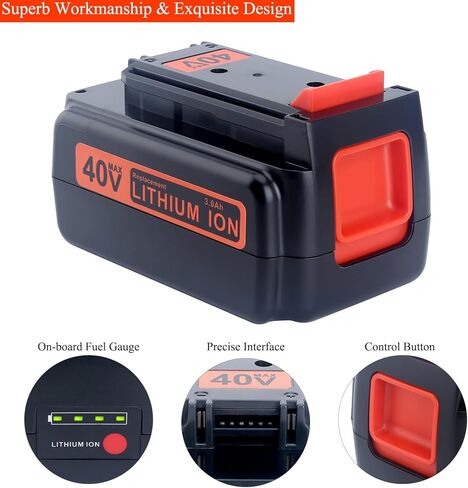 بطارية بديلة Lasica 40 فولت MAX LBX2040 متوافقة مع أدوات بلاك اند ديكر 36/40 فولت ماكس اللاسلكية LCS1240B LST136 LCC140 LCC340C LSWV36 LCS40 LSW40C بديلة لبطارية بلاك ديكر 40 فولت in Kuwait