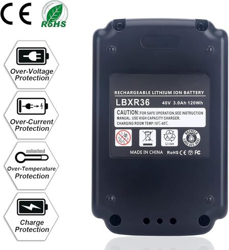 بطارية بديلة Lasica 40 فولت MAX LBX2040 متوافقة مع أدوات بلاك اند ديكر 36/40 فولت ماكس اللاسلكية LCS1240B LST136 LCC140 LCC340C LSWV36 LCS40 LSW40C بديلة لبطارية بلاك ديكر 40 فولت in Kuwait