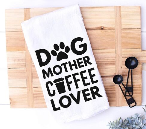Handmade Funny Kitchen Towel - 100% Cotton Funny Cat Dish Towel - 28x28 Inch Perfect for Housewarming Cat Dog Lovers - Christmas - Pet Lovers Gift (Cat Mother Wine Lover) in Saudi Arabia