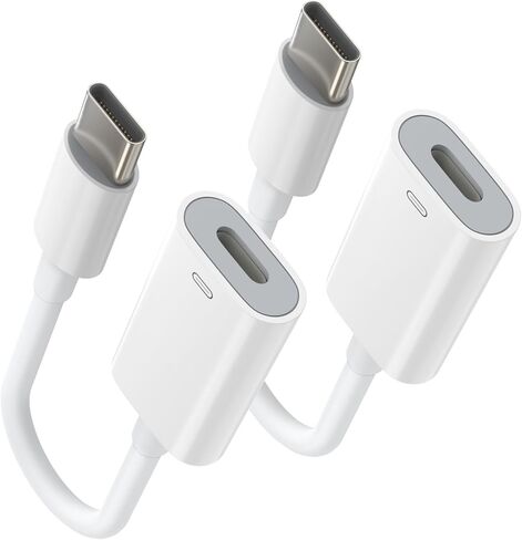 MoKo Lightning to USB C Cable Adapter 2 Pack, Lightning Female to USB C Male Adapter Connector for iPhone 15/15 Pro/15 Pro Max/15 Plus, Support 35W PD Fast Charging & Data Transfer, Not for Audio/OTG in Saudi Arabia