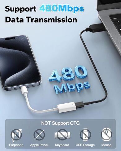 MoKo Lightning to USB C Cable Adapter 2 Pack, Lightning Female to USB C Male Adapter Connector for iPhone 15/15 Pro/15 Pro Max/15 Plus, Support 35W PD Fast Charging & Data Transfer, Not for Audio/OTG in Saudi Arabia