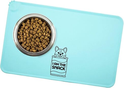Doggyway Silicone Dog Cat Bowl Mat, Non-Stick Food and Water Bowl Waterproof Feeding Mat, Mutiple Patterns and Patterns (Hangry) in Saudi Arabia