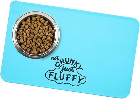 Doggyway Silicone Dog Cat Bowl Mat, Non-Stick Food and Water Bowl Waterproof Feeding Mat, Mutiple Patterns and Patterns (Hangry) in Saudi Arabia