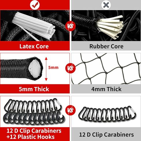 Cargo Net for Pickup Truck Bed, 4' x 6' Stretches to 8' x 12' Cargo Net Heavy Duty Latex Bungee Cargo Net Mesh Compatible with Ford, Dodge Ram, Chevy, Toyota in Saudi Arabia