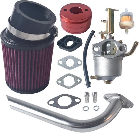 Upgrade Carburetor Red Air Filter Adapter Black Exhaust Pipe Kit fit for Coleman Powersports CT100U CC100X for 79cc Predator 98cc 3.0HP Mini Bike Go Kart Motor Engine in Saudi Arabia