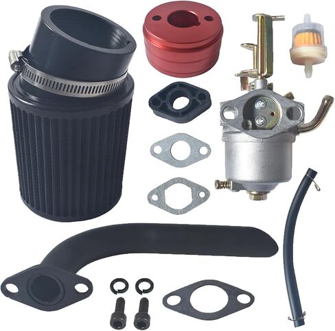 Upgrade Carburetor Red Air Filter Adapter Black Exhaust Pipe Kit fit for Coleman Powersports CT100U CC100X for 79cc Predator 98cc 3.0HP Mini Bike Go Kart Motor Engine in Saudi Arabia