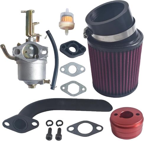 Upgrade Carburetor Red Air Filter Adapter Black Exhaust Pipe Kit fit for Coleman Powersports CT100U CC100X for 79cc Predator 98cc 3.0HP Mini Bike Go Kart Motor Engine in Saudi Arabia