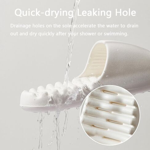 Shower Cloud Slippers for Women and Men Banthroom Drain Hole Slides Non-slip Quick Dry Thick Sole Comfy House Sandals in Saudi Arabia