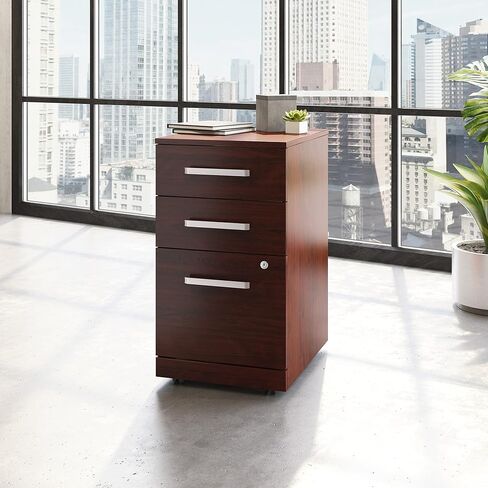 OfficeWorks by Sauder Affirm 3 Drawer Mobile File, L: 15.55" x W: 19.45" x H: 28.43", Classic Cherry in Saudi Arabia