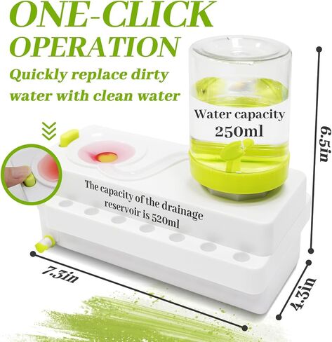 Paint Brush Cleaner, Upgrade Paint Brush Rinser Cup with Drain and Brush Holder, Water Circulation Paintbrush Cleaner Tool for Acrylic, Watercolor, Water-Based Art Supplies Brush Cleaner Set, Green in Saudi Arabia