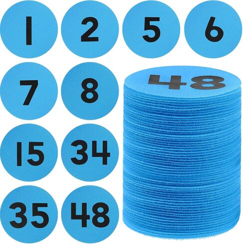 Ireer 48 Pcs Carpet Marker Spots, Carpet Dots with Number 1-48, Line up Spots for Classroom Rug,4 Inch Floor Dots for Teacher Supplies, Classroom Decoration(Black, White) in Saudi Arabia
