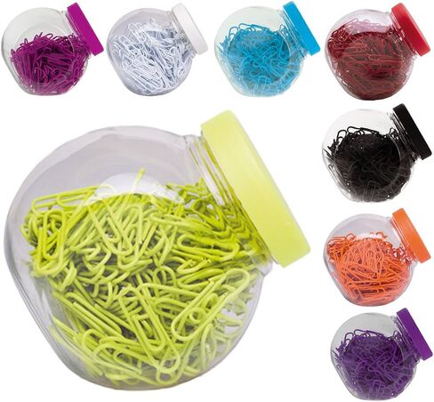 27 mm 200 Coloured Plastic Coated Metal Paper Clip in Candy Box, Blue in Kuwait