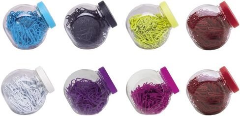 27 mm 200 Coloured Plastic Coated Metal Paper Clip in Candy Box, Blue in Kuwait