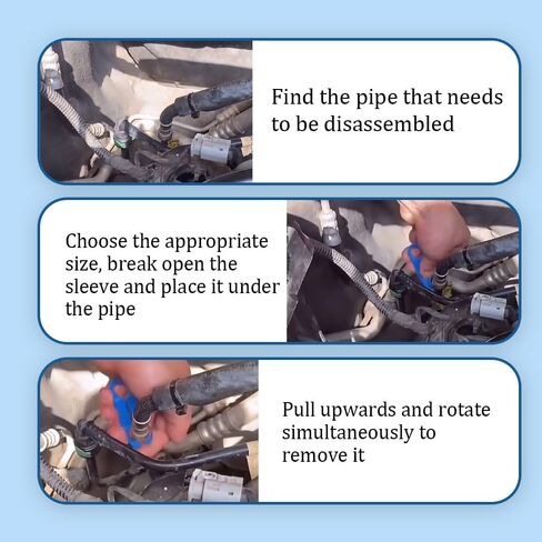 مجموعة أدوات قطع خط الوقود AC 11 قطعة، أداة إزالة خط الوقود، تتضمن 1/4 5/16 3/8 1/2 5/8 3/4 7/8 بوصة خط تبريد زيت ناقل الحركة مجموعة قطع الاتصال السريع لإصلاح السيارات Ford/GM ( 11 قطعة) in Kuwait