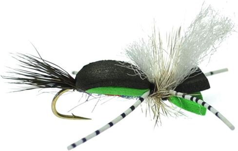 The Fly Fishing Place Hippie Stomper Sampler 4 Colors Foam Body Trout Bass Dry Fly Fishing Flies - Set of 8 Hopper Flies Hook Size 10 in Saudi Arabia